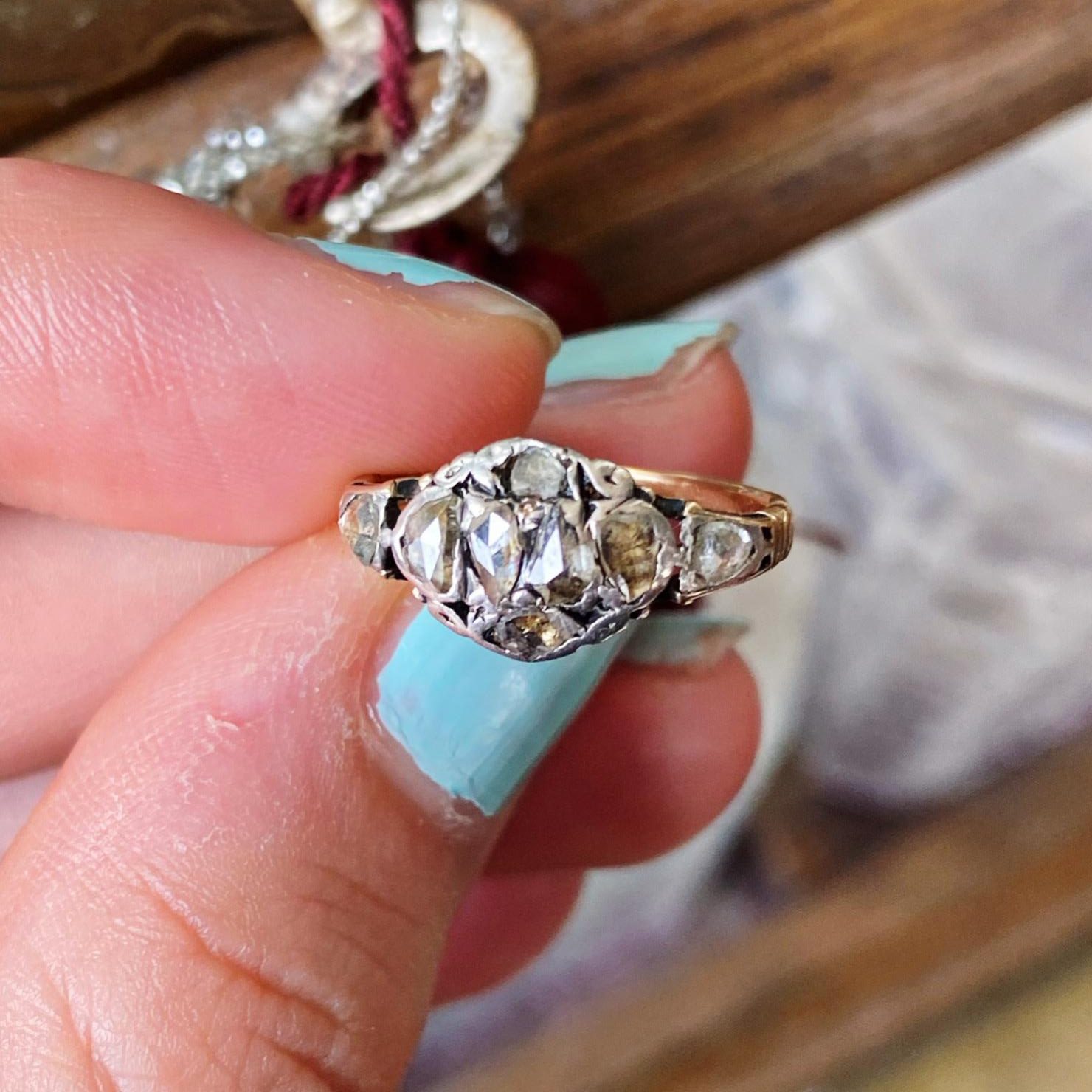 Georgia Victorian Style Engagement Ring, 1.5CT Old Mine Cushion Cut  Moissanite Engagement Ring, Antique Georgian Jewelry, 9K Yellow Gold - Etsy